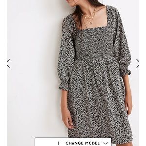 Madewell Lucie Smocked elbow sleeve dress